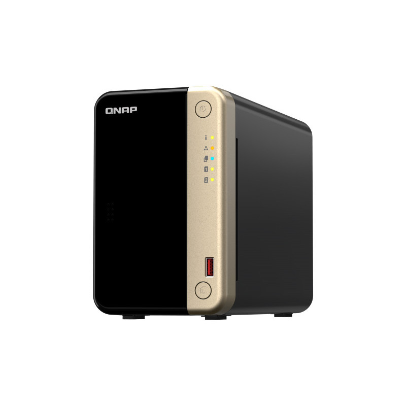 QNAP TS-264 NAS Tower Ethernet LAN Noir, Or N5095